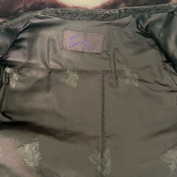 Vintage Black Persian Lamb Coat with Brown Mink Collar – Evans Furs Chicago - Picture 8 of 9